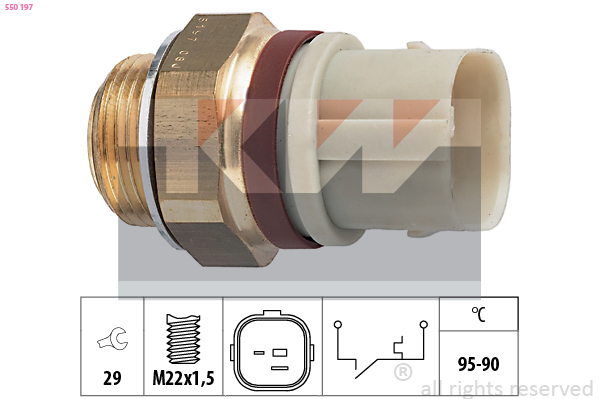 Teplotný spínač ventilátora chladenia KW